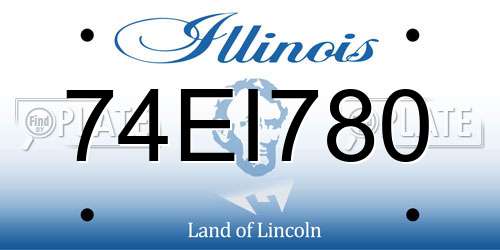 74EI780 Illinois License Plate