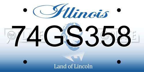74GS358 Illinois License Plate