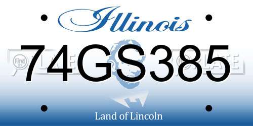 74GS385 Illinois License Plate