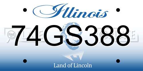 74GS388 Illinois License Plate