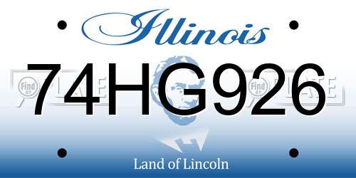 74HG926 Illinois License Plate