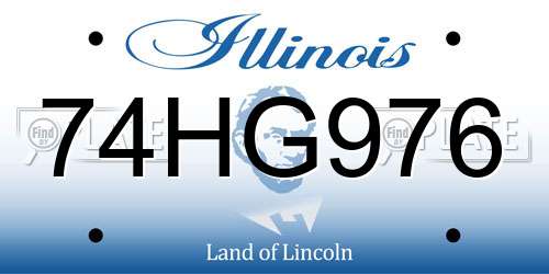 74HG976 Illinois License Plate