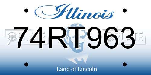74RT963 Illinois License Plate