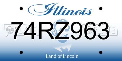 74RZ963 Illinois License Plate