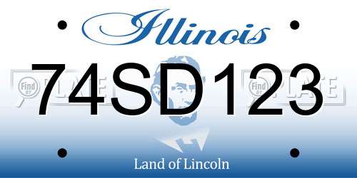 74SD123 Illinois License Plate