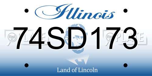 74SD173 Illinois License Plate