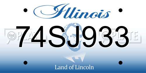 74SJ933 Illinois License Plate