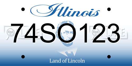 74SO123 Illinois License Plate