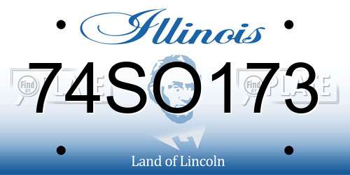 74SO173 Illinois License Plate