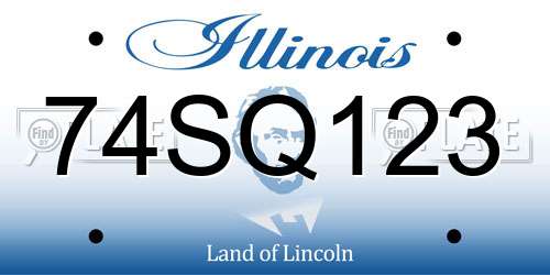 74SQ123 Illinois License Plate