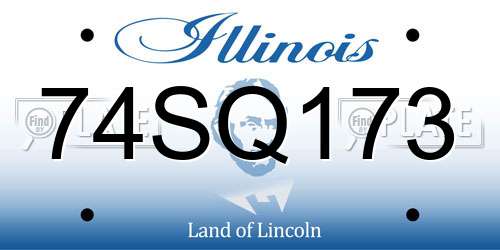 74SQ173 Illinois License Plate