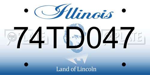 74TD047 Illinois License Plate