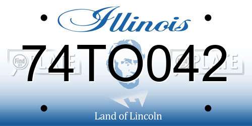 74TO042 Illinois License Plate