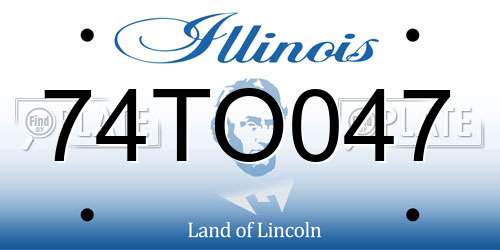 74TO047 Illinois License Plate