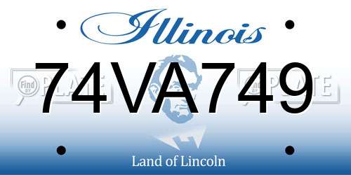 74VA749 Illinois License Plate