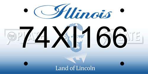 74XI166 Illinois License Plate