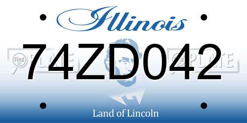 74ZD042 Illinois License Plate