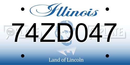 74ZD047 Illinois License Plate