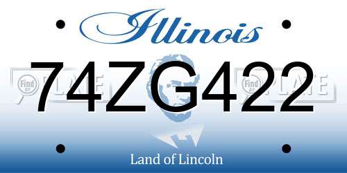 74ZG422 Illinois License Plate