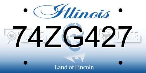 74ZG427 Illinois License Plate