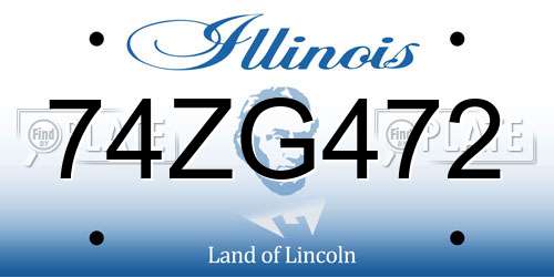 74ZG472 Illinois License Plate