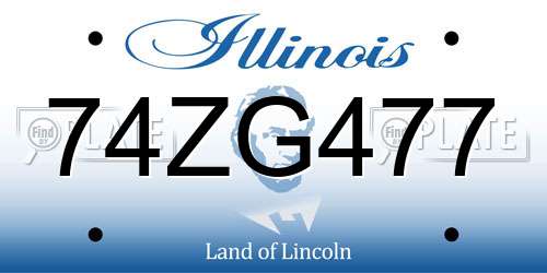 74ZG477 Illinois License Plate