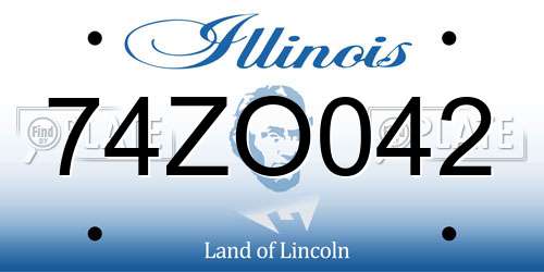 74ZO042 Illinois License Plate