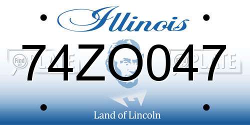 74ZO047 Illinois License Plate