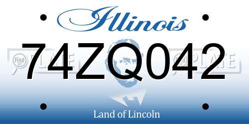 74ZQ042 Illinois License Plate