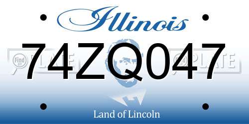 74ZQ047 Illinois License Plate
