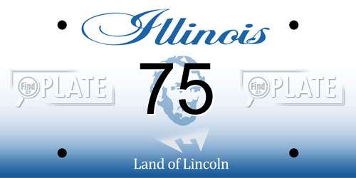 75 Illinois License Plate