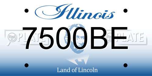 7500BE Illinois License Plate