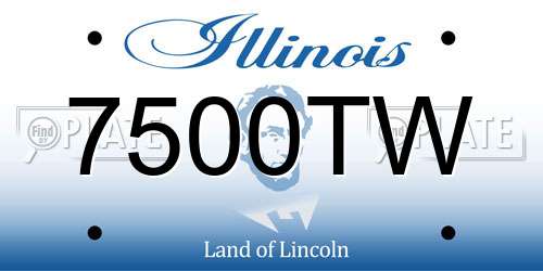 7500TW Illinois License Plate