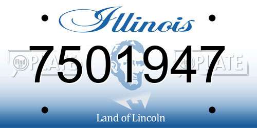7501947 Illinois License Plate