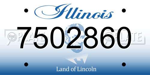 7502860 Illinois License Plate