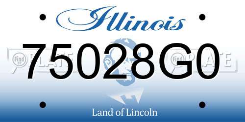 75028G0 Illinois License Plate