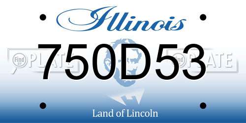 750D53 Illinois License Plate