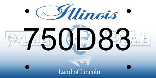 750D83 Illinois License Plate
