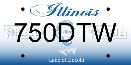 750DTW Illinois License Plate