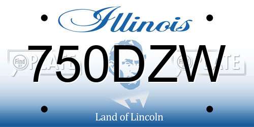 750DZW Illinois License Plate