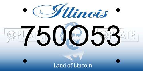 750O53 Illinois License Plate