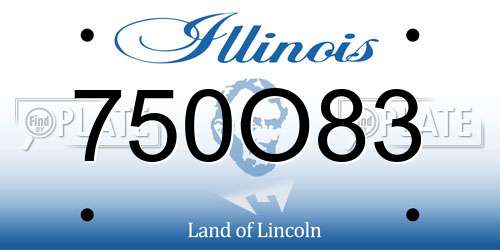 750O83 Illinois License Plate