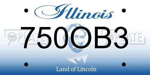 750OB3 Illinois License Plate
