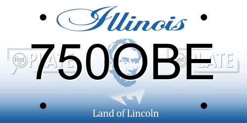 750OBE Illinois License Plate