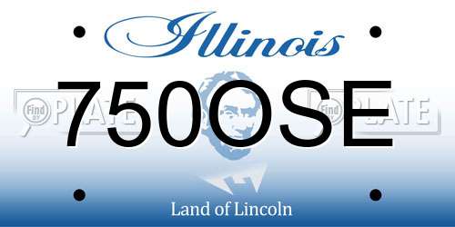 750OSE Illinois License Plate