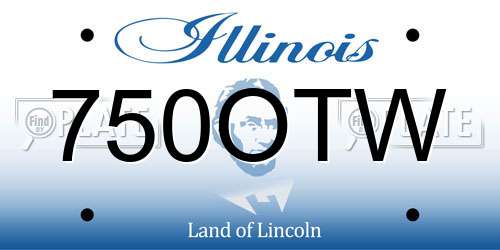 750OTW Illinois License Plate