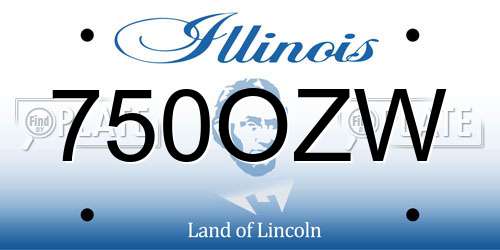 750OZW Illinois License Plate