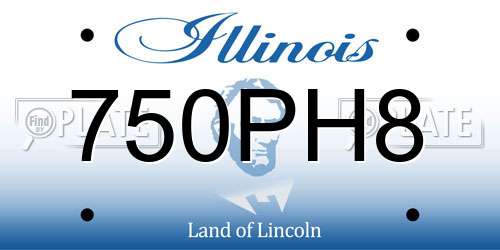 750PH8 Illinois License Plate