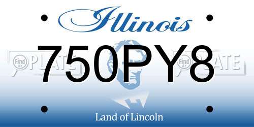 750PY8 Illinois License Plate