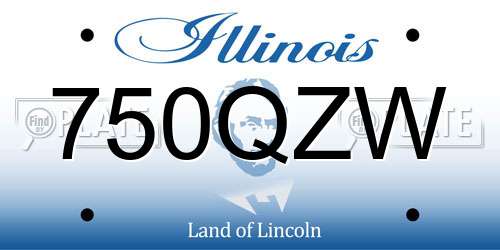 750QZW Illinois License Plate